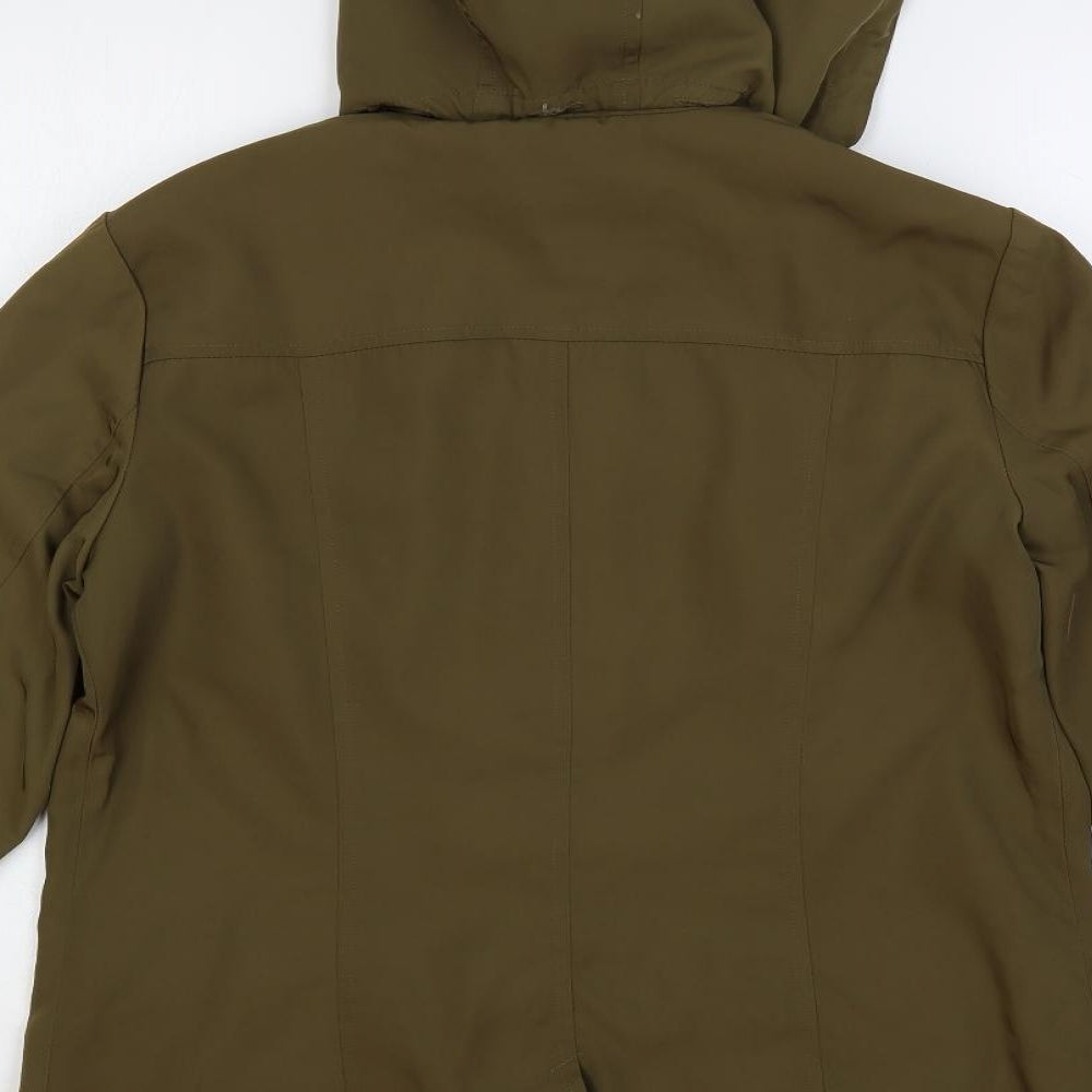 Clasic Womens Green Jacket Size 12 Zip - Hooded