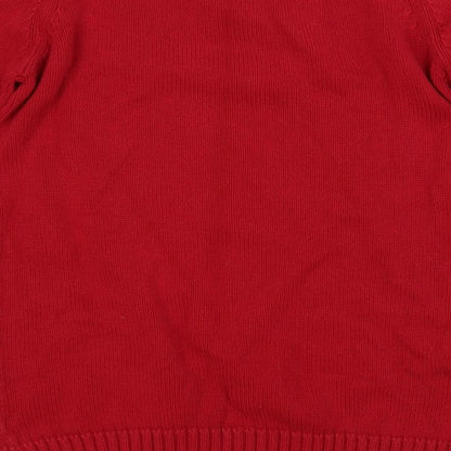 EWM Womens Red Mock Neck Cotton Pullover Jumper Size S