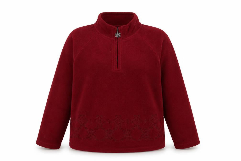 DASH Womens Red Geometric Polyester Pullover Sweatshirt Size 12 Zip - Embroidered