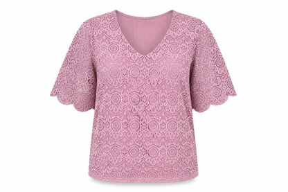 Bonmarché Womens Purple Polyester Basic Blouse Size 16 V-Neck