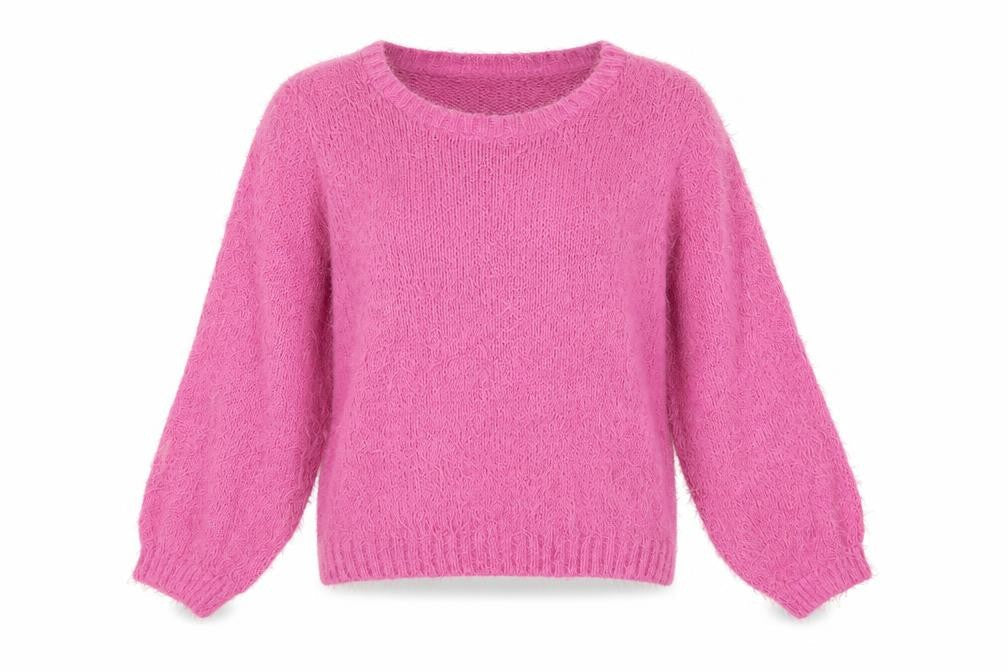 Pout Womens Purple Crew Neck Acrylic Pullover Jumper Size M