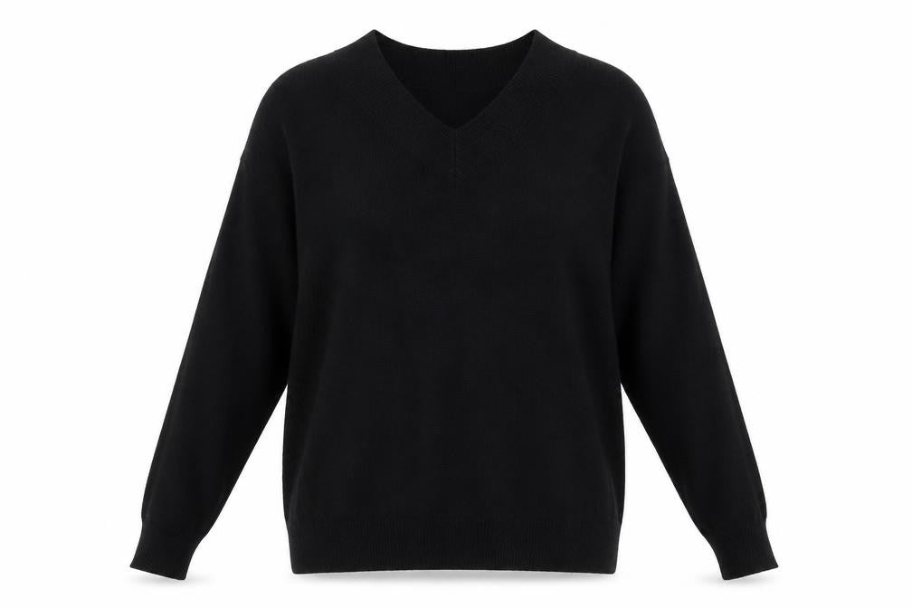 Marks & Spencer Womens Black V-Neck Acrylic Pullover Jumper Size M