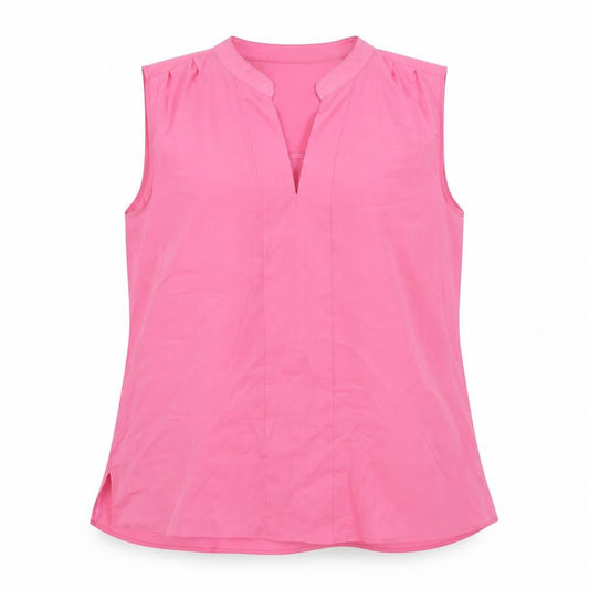 Marks and Spencer Womens Pink Polyester Basic Blouse Size 12 V-Neck