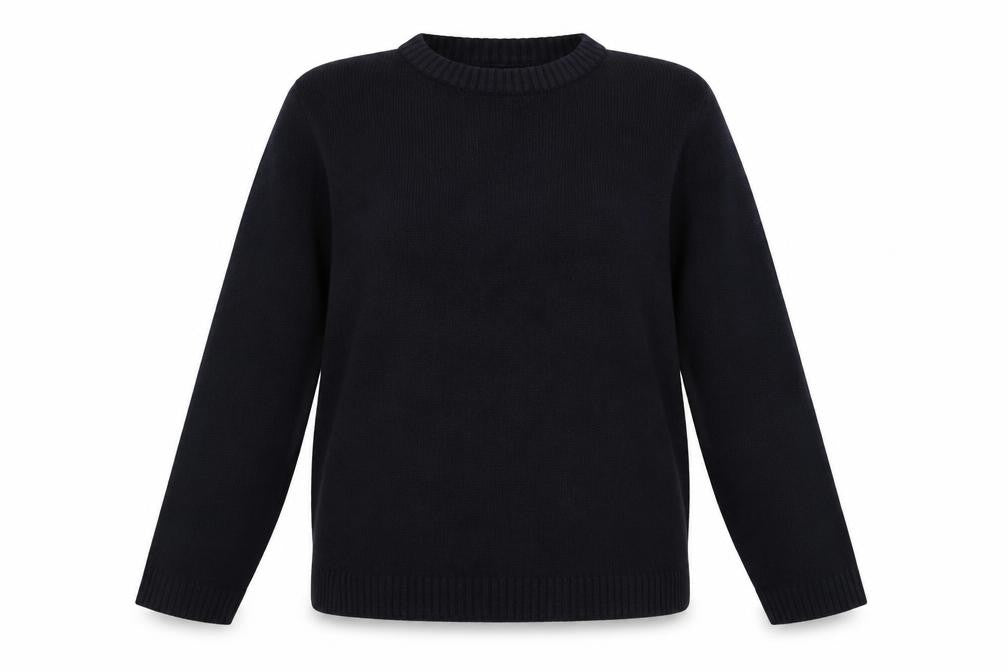 Anthology Womens Blue Crew Neck Acrylic Pullover Jumper Size 16