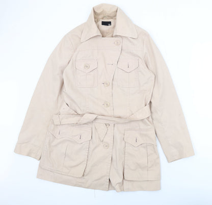 H&M Womens Beige Trench Coat Coat Size 14 Button