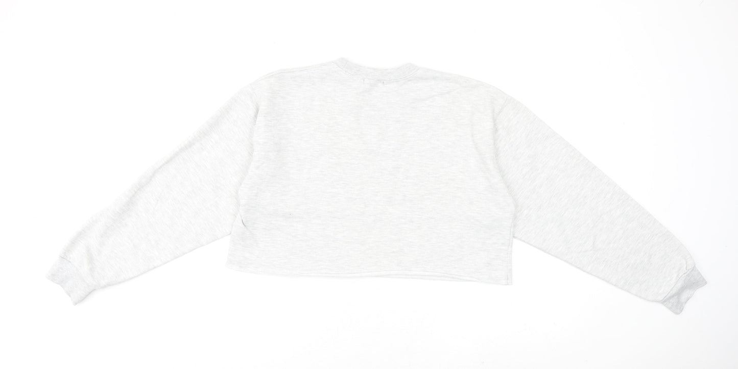 PRETTYLITTLETHING Womens Grey Cotton Pullover Sweatshirt Size S Pullover