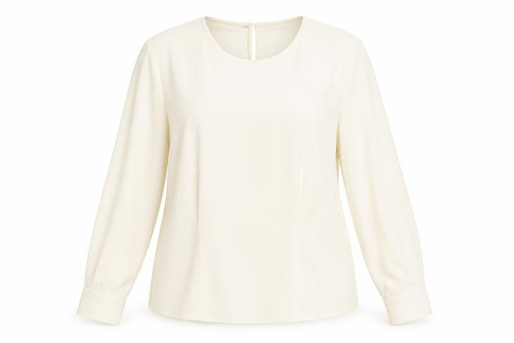 Marks & Spencer Womens Ivory Polyester Basic Blouse Size 18 Round Neck