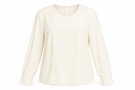 Marks and Spencer Womens Ivory Polyester Basic Blouse Size 18 Round Neck