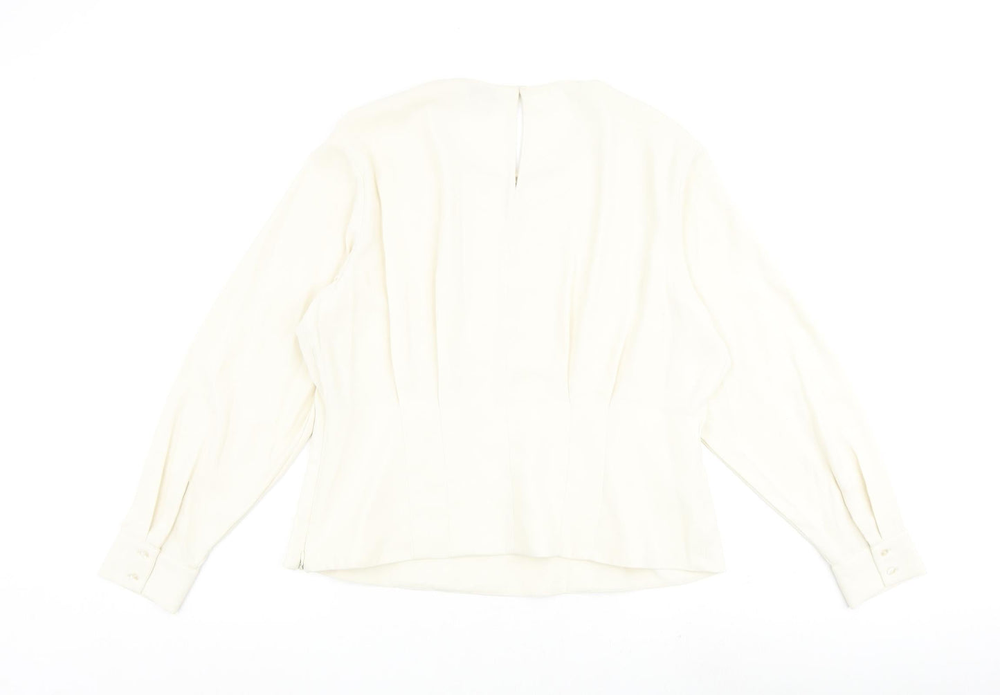 Marks and Spencer Womens Ivory Polyester Basic Blouse Size 18 Round Neck