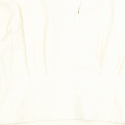Marks & Spencer Womens Ivory Polyester Basic Blouse Size 18 Round Neck