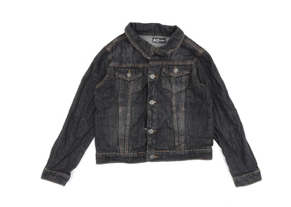 Additional front view of a2z4 girls’ blue jacket, size 11-12, years button