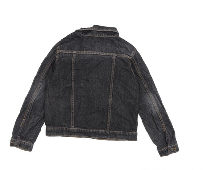 Back view of a2z4 girls’ blue jacket, size 11-12, years button