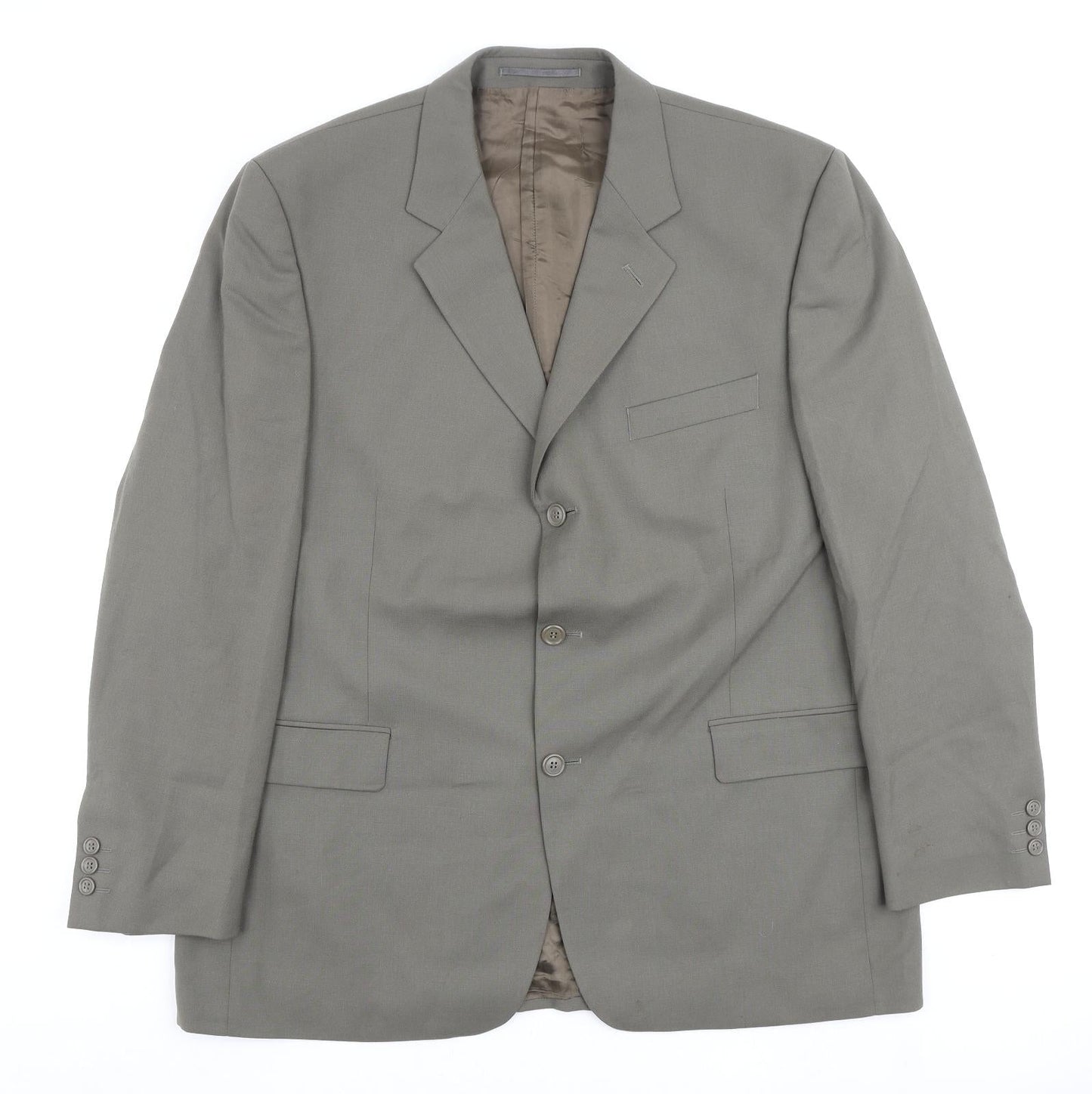 Burton Mens Green Polyester Jacket Suit Jacket Size 46 Regular