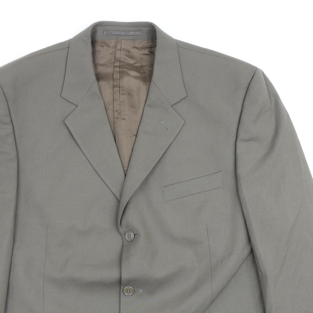 Burton Mens Green Polyester Jacket Suit Jacket Size 46 Regular