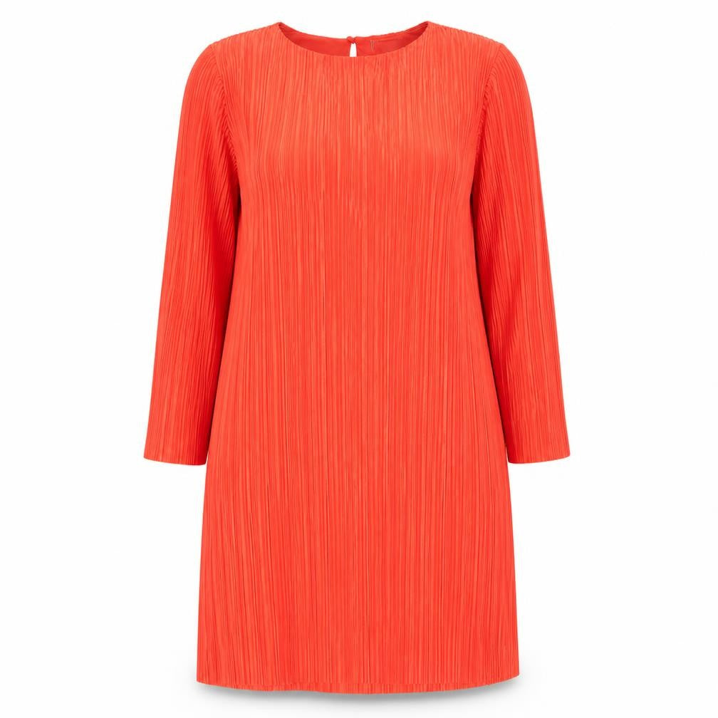 H&M Womens Red Polyester A-Line Size S Round Neck Button