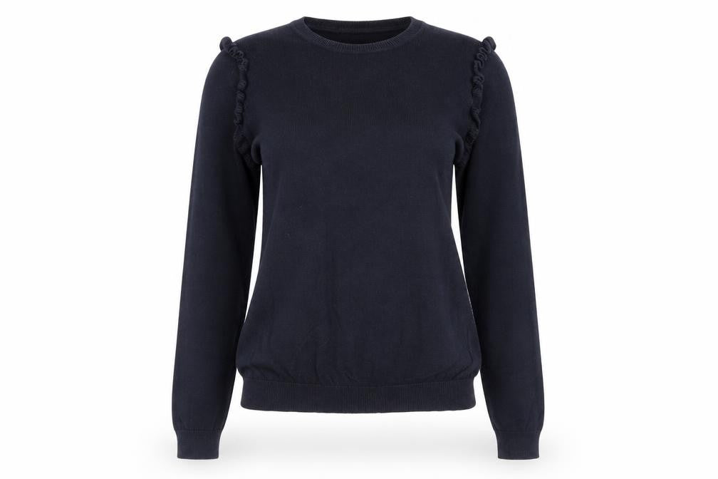 Dorothy Perkins Womens Blue Round Neck Cotton Pullover Jumper Size 8