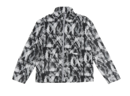 Additional front view of Eddie Bauer girls’ grey geometric jacket, size 10-11, years zip