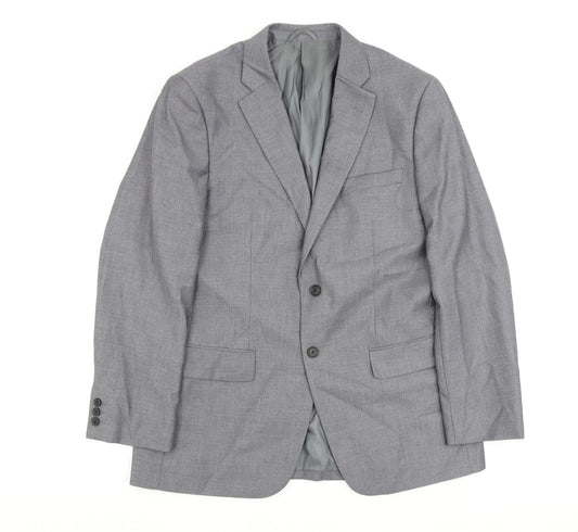 Jack Reid Mens Grey Polyester Jacket Blazer Size 42 Regular