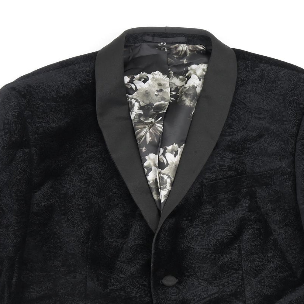 NEXT Mens Black Cotton Jacket Blazer Size 42 Regular