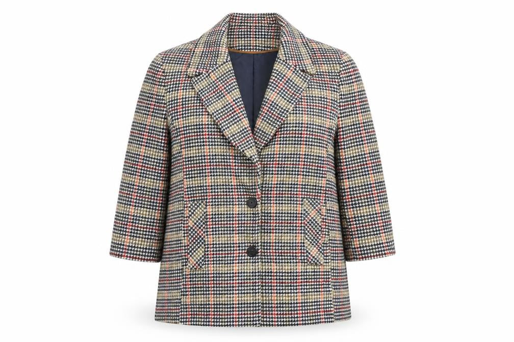 Debenhams Womens Multicoloured Check Overcoat Coat Size 18 Button