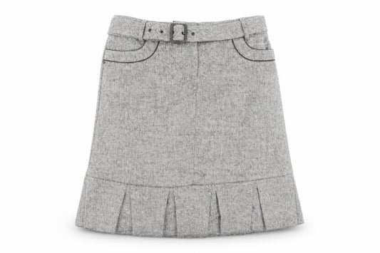 Mariella Roasti Womens Beige Acrylic A-Line Skirt Size 14 Buckle