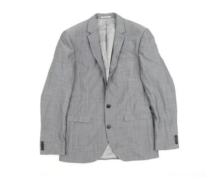 Next Mens Grey Wool Jacket Blazer Size 38 Regular