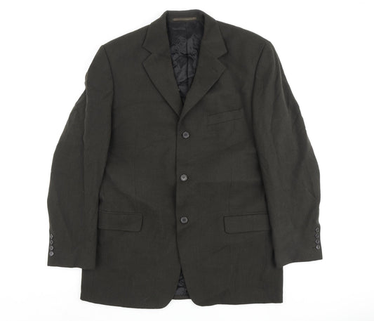 Hugo James Mens Green Polyester Jacket Blazer Size 44 Regular