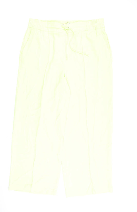 Marks and Spencer Womens Green Polyester Trousers Size 20 L31 in Regular Tie