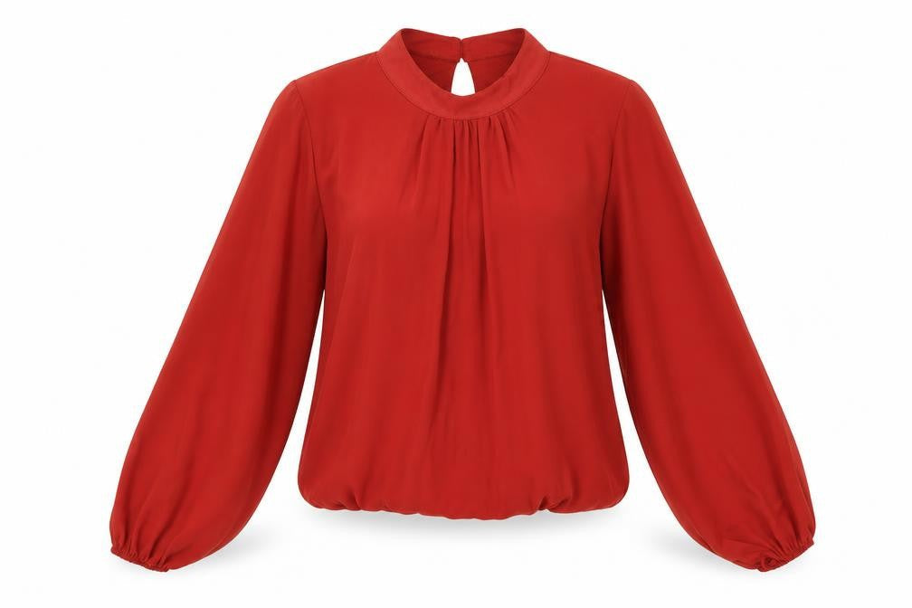 Boohoo Womens Brown Polyester Basic Blouse Size 10 Mock Neck