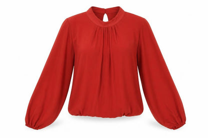 Boohoo Womens Brown Polyester Basic Blouse Size 10 Mock Neck