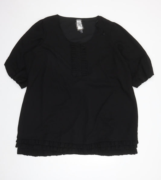 Angel Ribbons Womens Black Polyester Pencil Dress Size 30 Round Neck Pullover