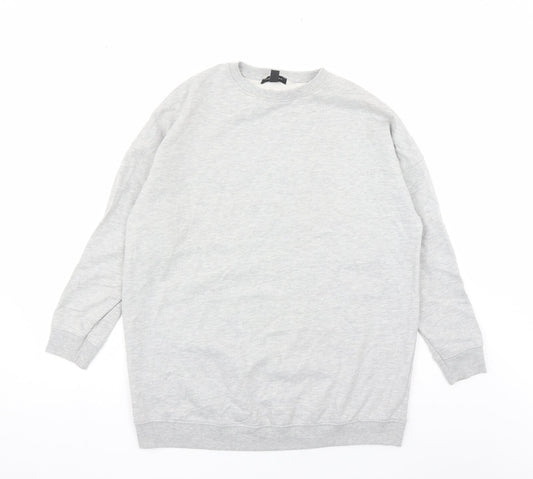 New Look Womens Grey Polyester Pullover Sweatshirt Size M Pullover