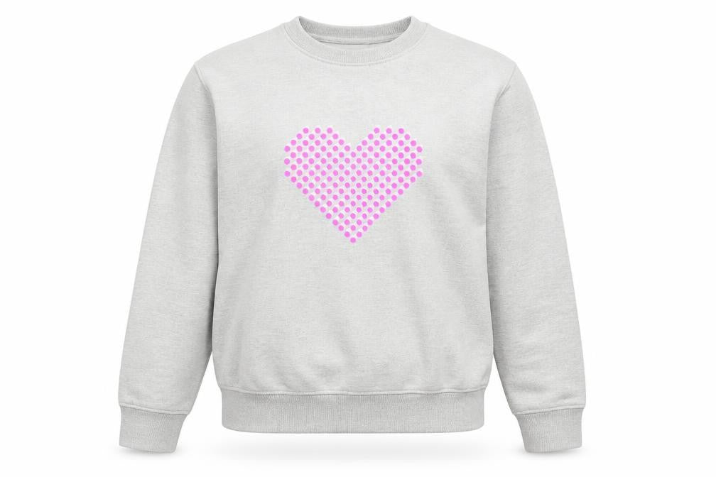 Neon Marl Womens Grey Cotton Pullover Sweatshirt Size XS Pullover - Heart Graphic
