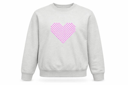 Neon Marl Womens Grey Cotton Pullover Sweatshirt Size XS Pullover - Heart Graphic