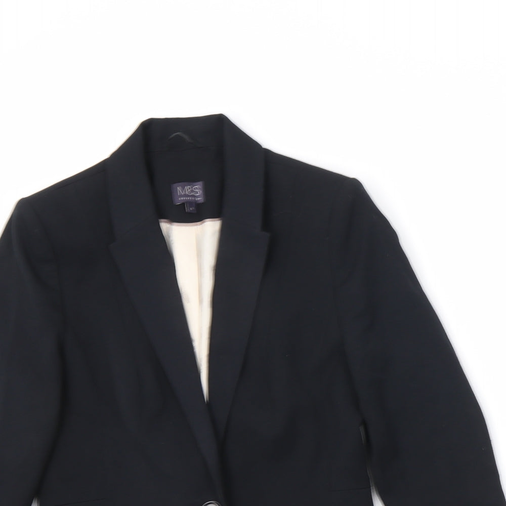 Marks and Spencer Womens Black Jacket Blazer Size 8 Button