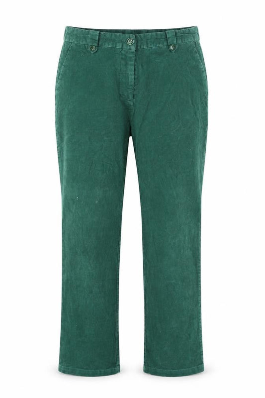 Damart Womens Green Cotton Trousers Size 27 in L28 in Regular Zip