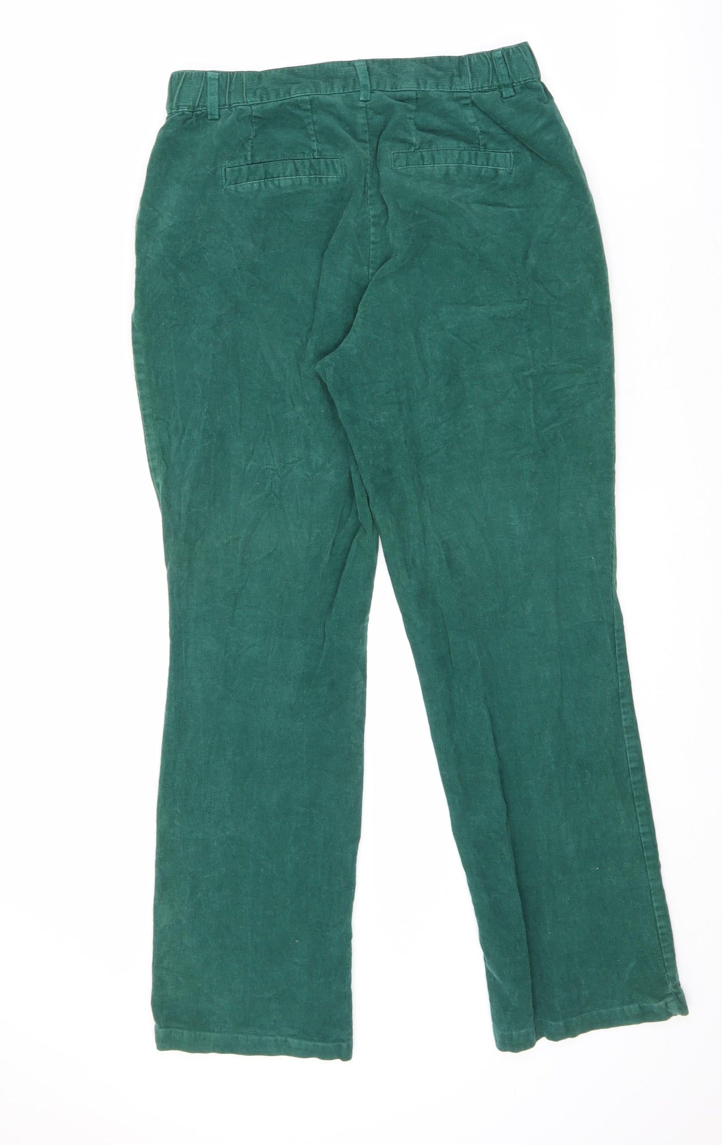 Damart Womens Green Cotton Trousers Size 27 in L28 in Regular Zip