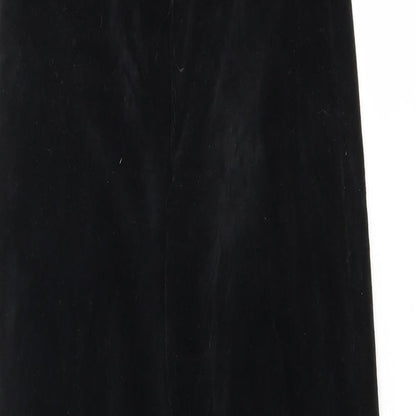 Topshop Womens Black Cotton Trousers Size 8 L32 in Regular