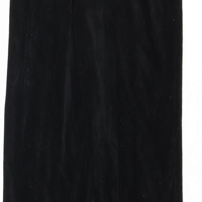 Topshop Womens Black Cotton Trousers Size 8 L32 in Regular