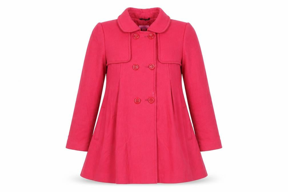 Monsoon Womens Pink Overcoat Coat Size 8 Button - Flare Bottom