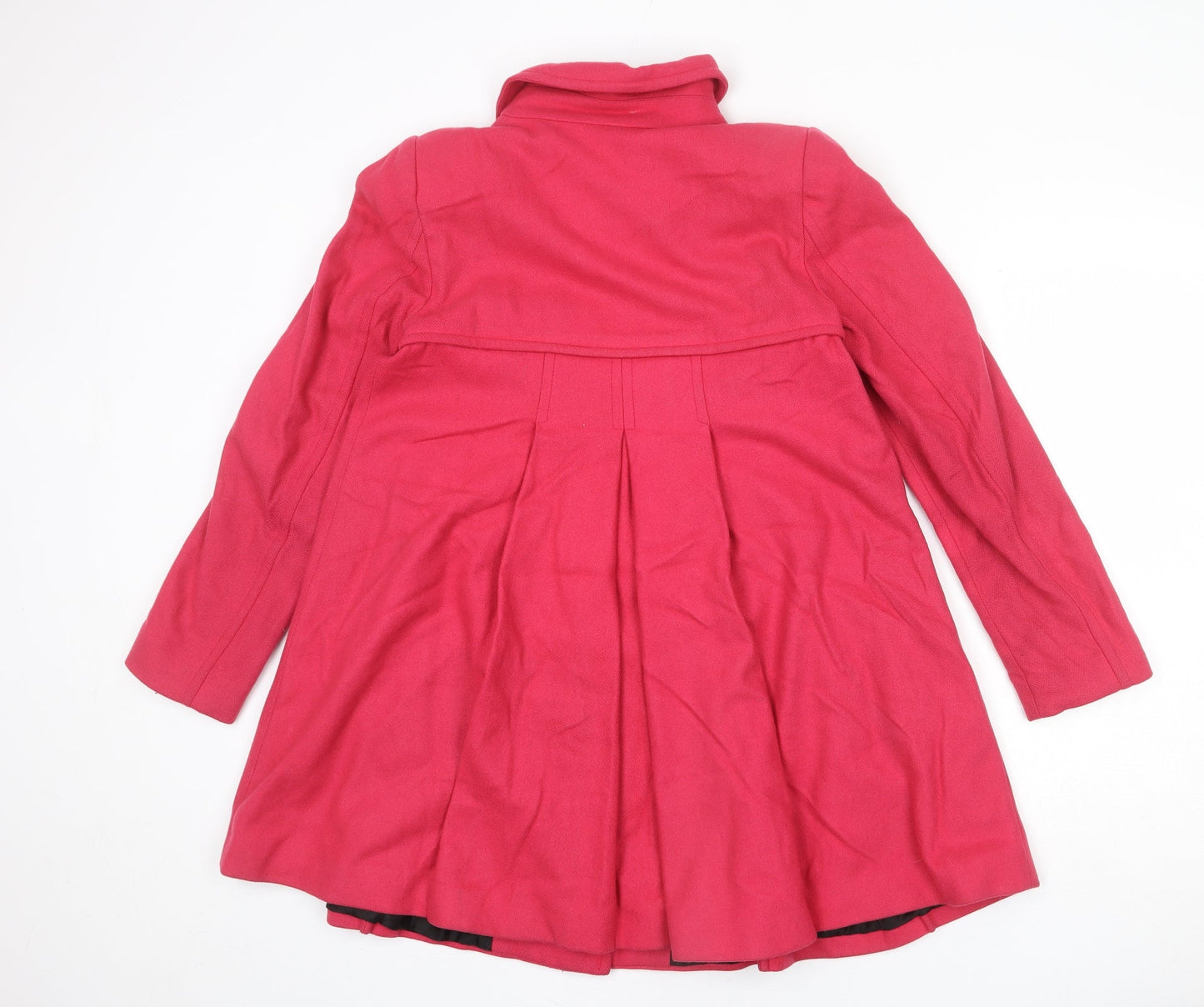 Monsoon Womens Pink Overcoat Coat Size 8 Button - Flare Bottom