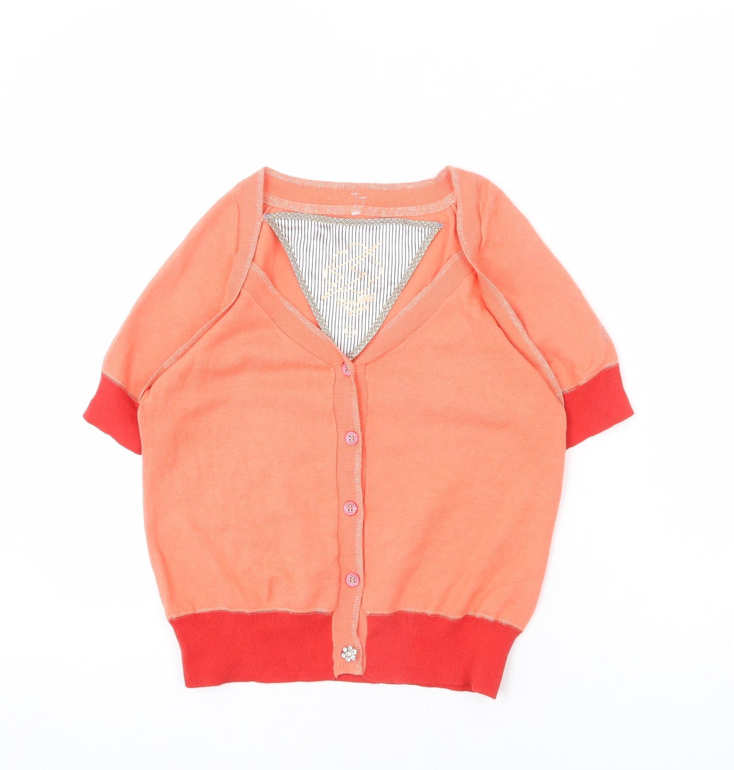 Pepe Jeans Womens Pink V-Neck Cotton Cardigan Jumper Size S