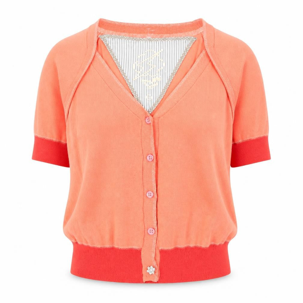 Pepe Jeans Womens Pink V-Neck Cotton Cardigan Jumper Size S