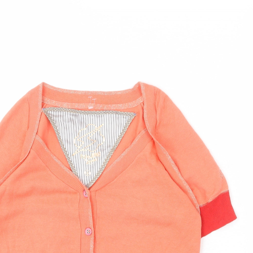 Pepe Jeans Womens Pink V-Neck Cotton Cardigan Jumper Size S