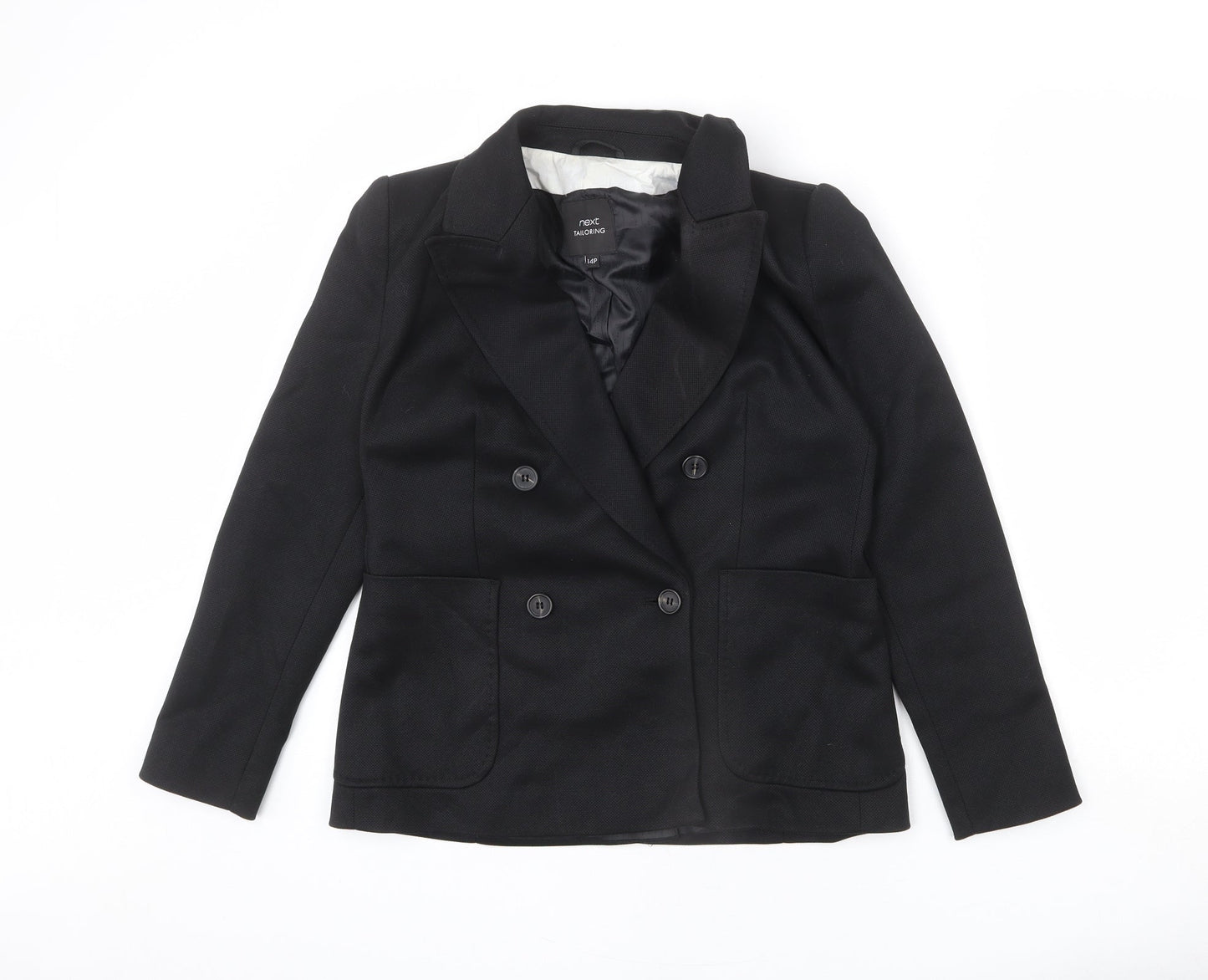 NEXT Womens Black Polyester Jacket Blazer Size 14