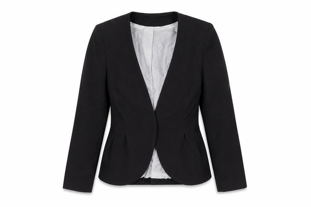 H&M Womens Black Polyester Jacket Blazer Size 12 - Pleated