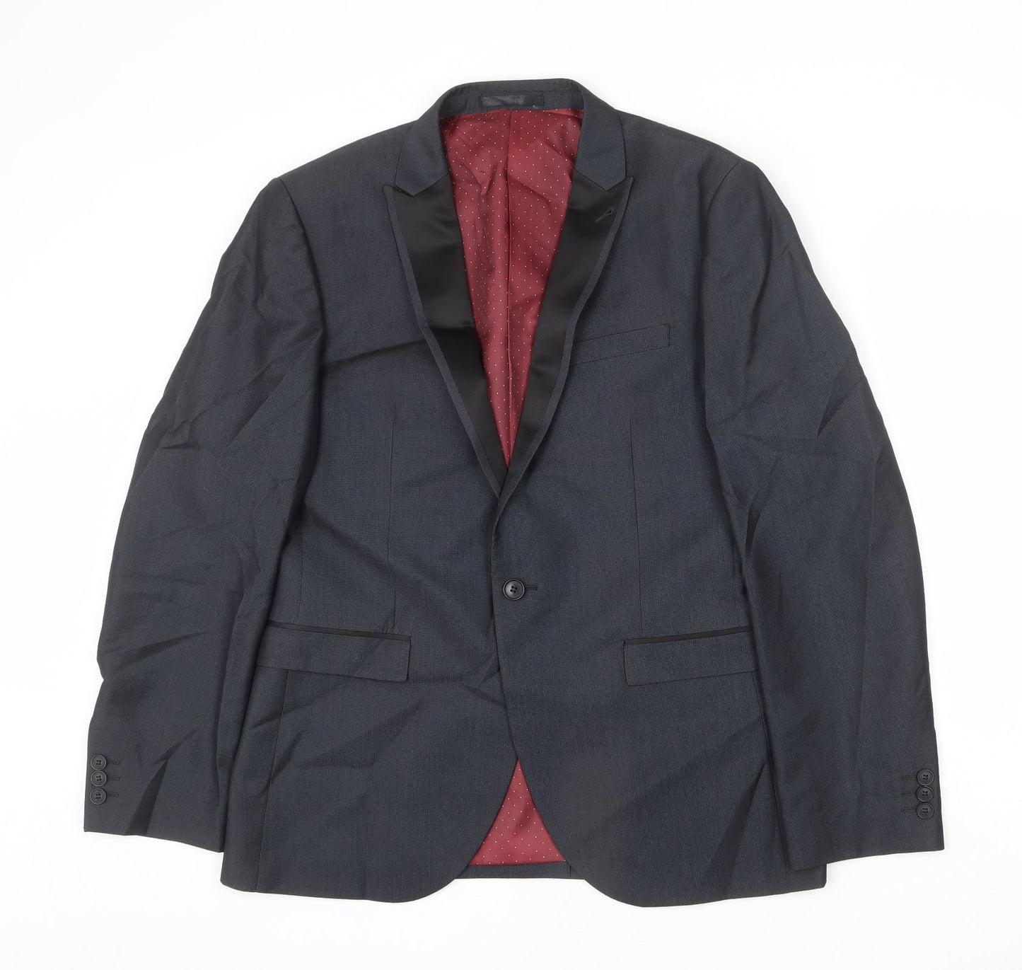 NEXT Mens Grey Polyester Jacket Blazer Size 42 Regular