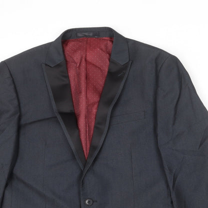 Next Mens Grey Polyester Jacket Blazer Size 42 Regular