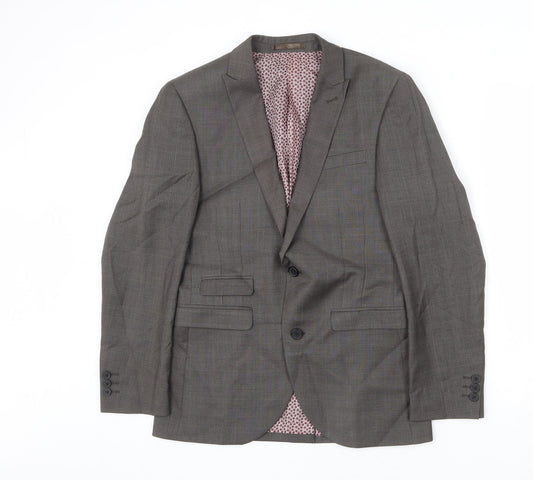 NEXT Mens Grey Polyester Jacket Blazer Size 36 Regular