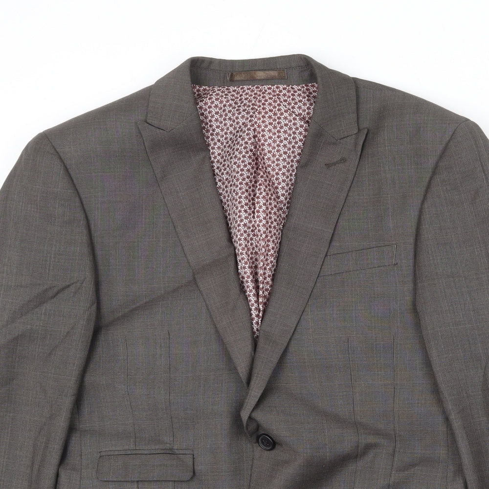 NEXT Mens Grey Polyester Jacket Blazer Size 36 Regular